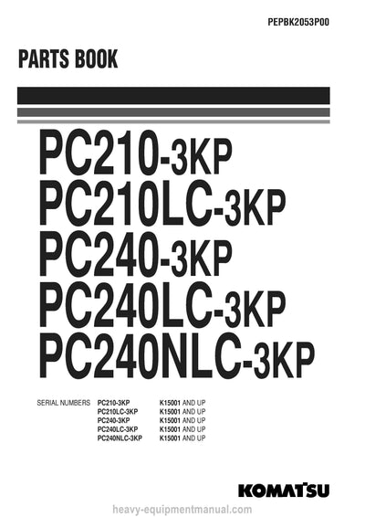 Komatsu PC240NLC-3 and additional models (GBR)-PERKINS Crawler Excavator Parts Manual SN K15001-UP