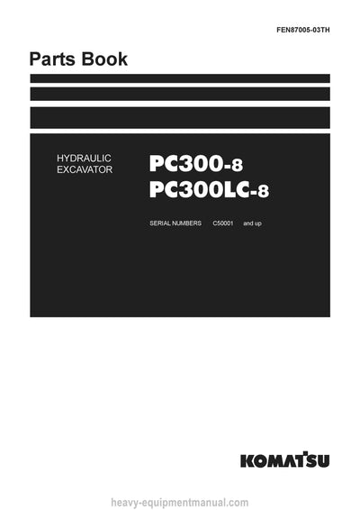 Komatsu PC300LC-8(THA) Crawler Excavator Parts Manual SN C50001-UP