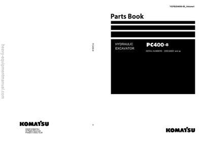 Komatsu PC400-8 Hydraulic Excavator Parts Manual SN DBEG0001 And Up