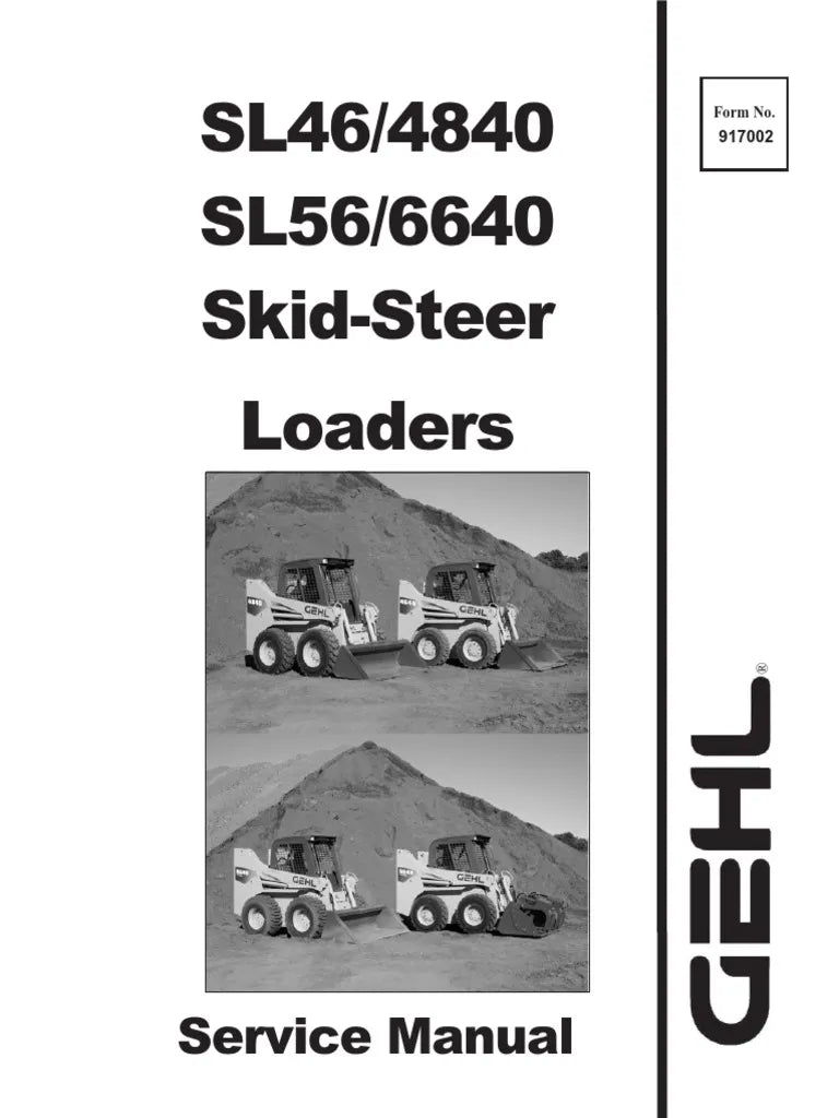 PDF GEHL SL46/4840 SL56/6640 Skid-Steer Loader Service Repair Manual