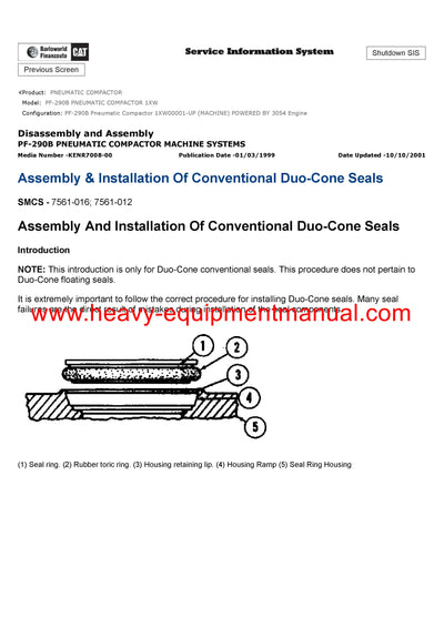 DOWNLOAD CATERPILLAR PF-290B PNEUMATIC COMPACTOR SERVICE REPAIR MANUAL 1XW