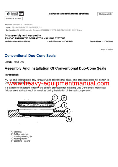 DOWNLOAD CATERPILLAR PS-150C PNEUMATIC COMPACTOR SERVICE REPAIR MANUAL FPS