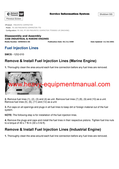 Caterpillar PS-300 PNEUMATIC COMPACTOR Full Complete Service Repair Manual 7TD