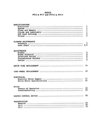 Clark PT5 PT7 PTT5 PTT7 (SM-577) Forklift Service Repair Manual - PDF Download