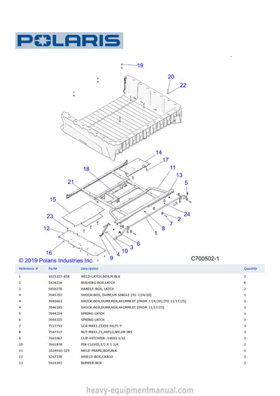 Polaris PRO XD 4000D D21BEPD4B4 Utility Vehicle Parts Manual PDF