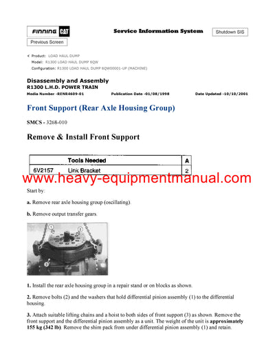 DOWNLOAD CATERPILLAR R1300 LOAD HAUL DUMP SERVICE REPAIR MANUAL 6QW