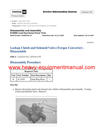 DOWNLOAD CATERPILLAR R1600G LOAD HAUL DUMP SERVICE REPAIR MANUAL 9PP