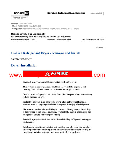 DOWNLOAD CATERPILLAR R1600H LOAD HAUL DUMP FULL COMPLETE SERVICE REPAIR MANUAL 9SD