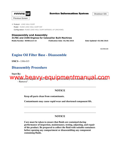 DOWNLOAD CATERPILLAR R1600 LOAD HAUL DUMP SERVICE REPAIR MANUAL 9XP