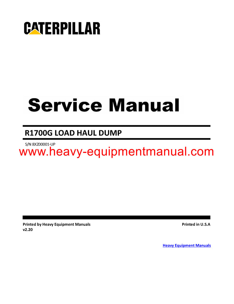 Download Caterpillar R1700G LOAD HAUL DUMP Full Complete Service Repai ...