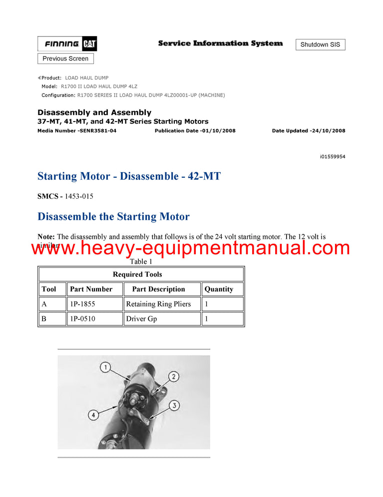Download Caterpillar R1700 II LOAD HAUL DUMP Service Repair Manual 4LZ