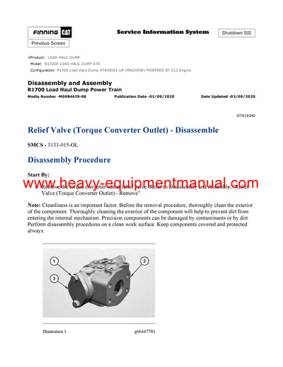 DOWNLOAD CATERPILLAR R1700K LOAD HAUL DUMP SERVICE REPAIR MANUAL KT4