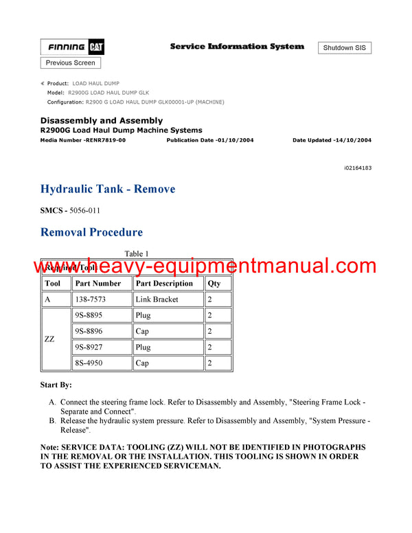 Download Caterpillar R2900G LOAD HAUL DUMP Service Repair Manual GLK