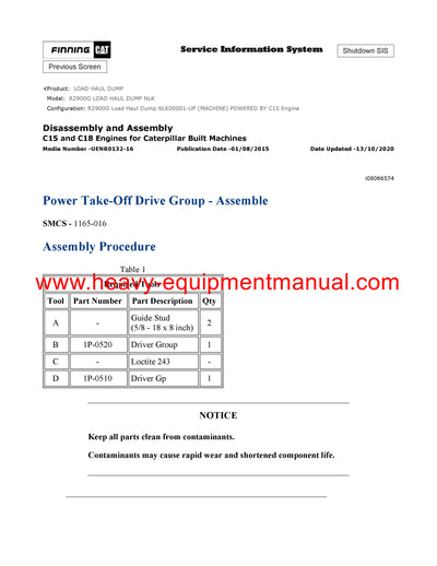 DOWNLOAD CATERPILLAR R2900G LOAD HAUL DUMP SERVICE REPAIR MANUAL NLK