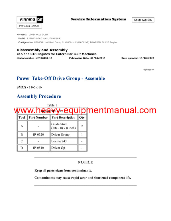 DOWNLOAD CATERPILLAR R2900G LOAD HAUL DUMP SERVICE REPAIR MANUAL NLK