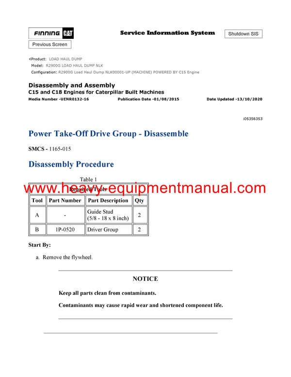 DOWNLOAD CATERPILLAR R2900G LOAD HAUL DUMP SERVICE REPAIR MANUAL NLK