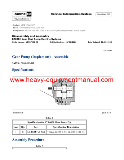 DOWNLOAD CATERPILLAR R3000H LOAD HAUL DUMP SERVICE REPAIR MANUAL RCY