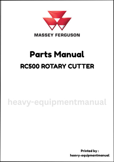 Massey Ferguson RC500 ROTARY CUTTER Parts Manual - Download PDF
