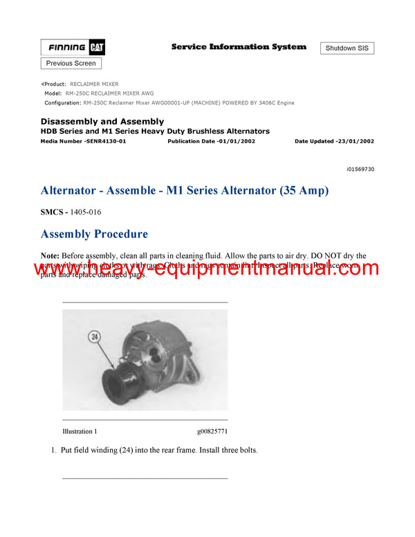 DOWNLOAD CATERPILLAR RM-250C RECLAIMER MIXER SERVICE REPAIR MANUAL AWG