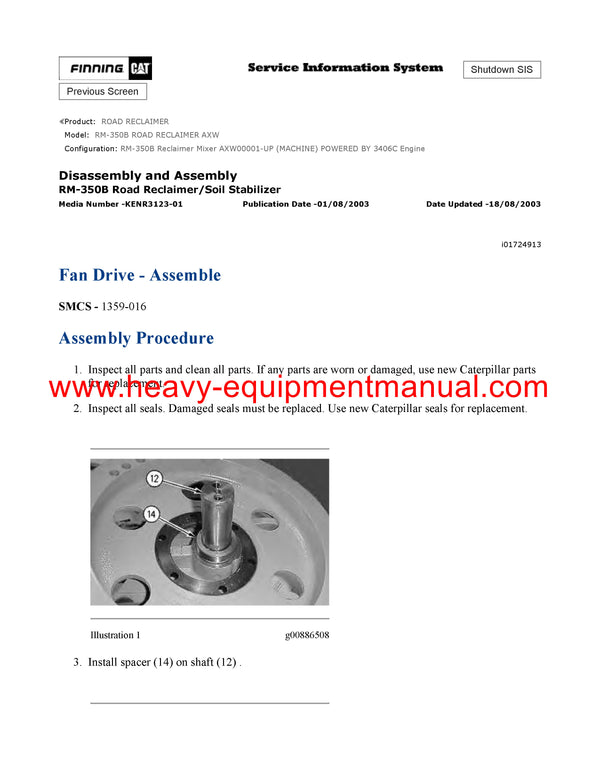 Download Caterpillar RM-350B ROAD RECLAIMER Service Repair Manual AXW