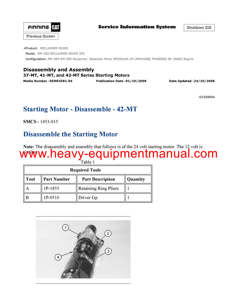 Download Caterpillar RM-350 RECLAIMER MIXER Service Repair Manual 5FK