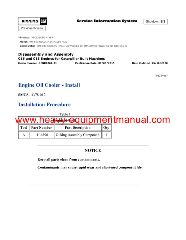 Download Caterpillar RM-500 RECLAIMER MIXER Service Repair Manual ASW 