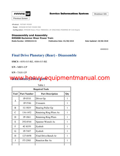 DOWNLOAD CATERPILLAR RM500B ROTARY MIXER SERVICE REPAIR MANUAL MB9