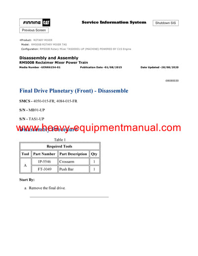 DOWNLOAD CATERPILLAR RM500B ROTARY MIXER SERVICE REPAIR MANUAL TAS