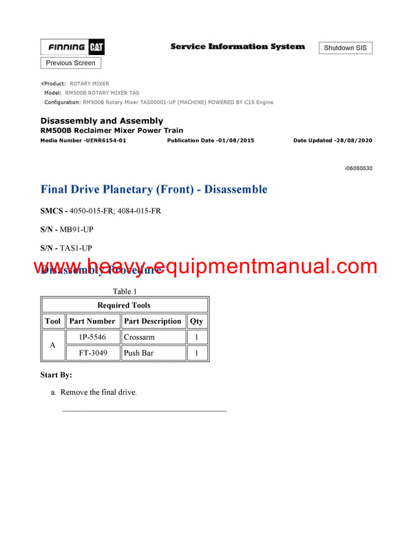 DOWNLOAD CATERPILLAR RM500B ROTARY MIXER SERVICE REPAIR MANUAL TAS