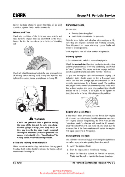 Clark SM-1012 Forklift Service Repair Manual - PDF Download
