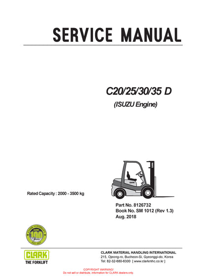 Clark SM-1012 Forklift Service Repair Manual - PDF Download