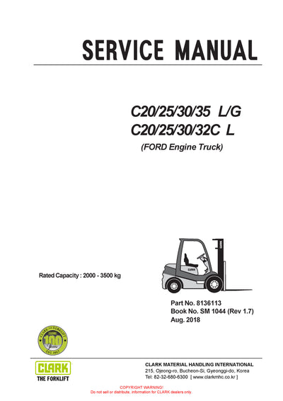 Clark SM-1044 Forklift Service Repair Manual - PDF Download