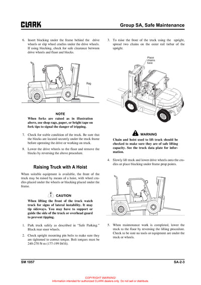 Clark C60/70/75 L (SM-1057) Forklift Service Repair Manual - PDF Download