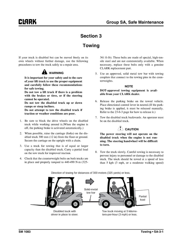 Clark SM-1083 Forklift Service Repair Manual - PDF Download