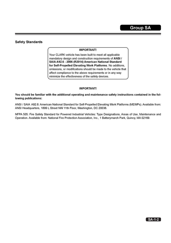 Clark SM-1201 Forklift Service Repair Manual - PDF Download