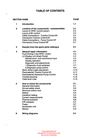 Clark SM-5167 LCD displayForklift Service Repair Manual - PDF Download