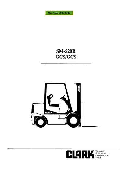 Clark GCS GPS (SM-520R) Forklif Service Repair Manual - PDF Download