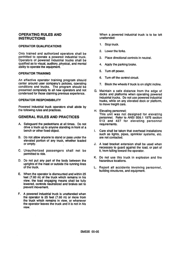 Clark NP 15-20-12D (SM-535 ) Forklift Service Repair Manual - PDF Download