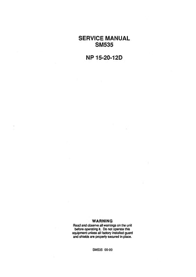 Clark NP 15-20-12D (SM-535 ) Forklift Service Repair Manual - PDF Download