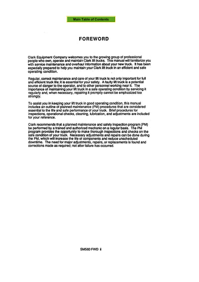 Clark WP 40 (SM-560) Pallet Service Repair Manual - PDF Download