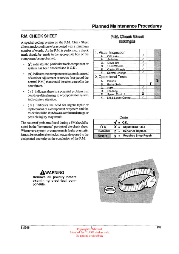 Clark PWD HWD 25 (SM-568) Forklift Service Repair Manual - PDF Download