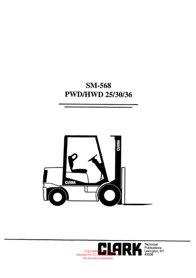 Clark PWD HWD 25 (SM-568) Forklift Service Repair Manual - PDF Download