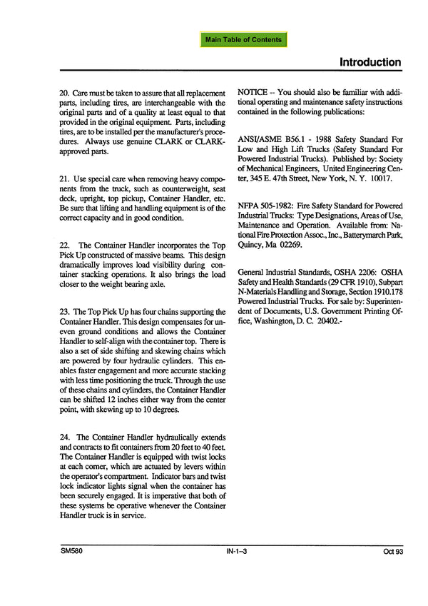 Clark C500 Y950 CH (SM-580) Forklift Service Repair Manual - PDF Download