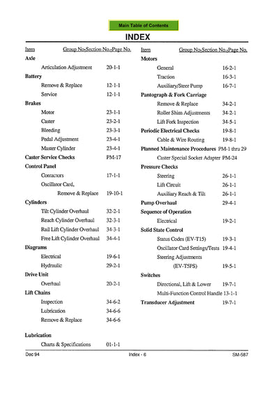 Clark NPR 17-20 (SM-587) Forklift Service Repair Manual - PDF Download