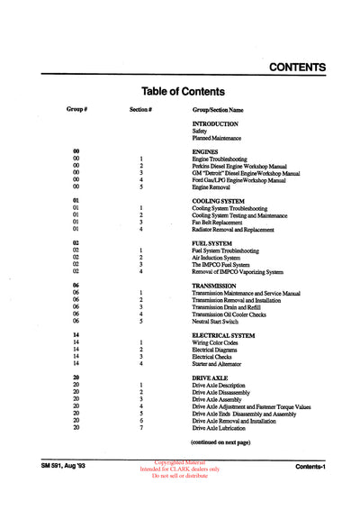 Clark GPH DPH 50-75 (SM-591) Forklift Service Repair Manual - PDF Download