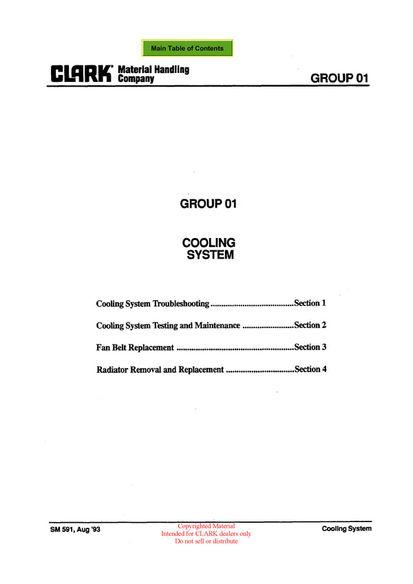 Clark GPH DPH 50-75 (SM-591) Forklift Service Repair Manual - PDF Download