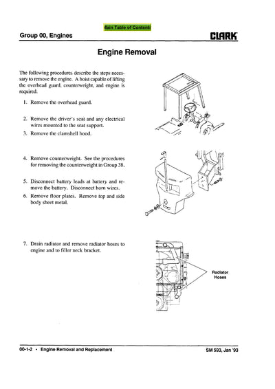 Clark (SM-593) GPX DPX 30-55 Forklift Service Repair Manual - PDF Download