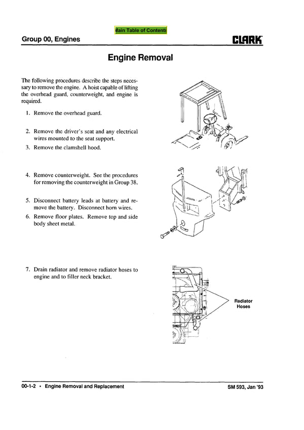 Clark (SM-593) GPX DPX 30-55 Forklift Service Repair Manual - PDF Download