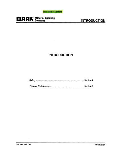 Clark (SM-593) GPX DPX 30-55 Forklift Service Repair Manual - PDF Download