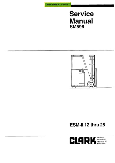 Clark ESM II (SM-596) Forklift Service Repair Manual - PDF Download